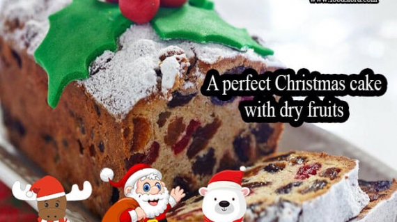A perfect Christmas cake with dry fruits