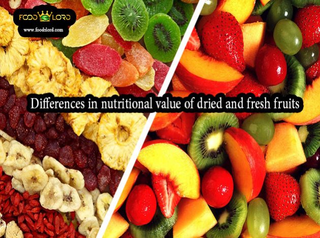 Differences in nutritional value of dried and fresh fruits